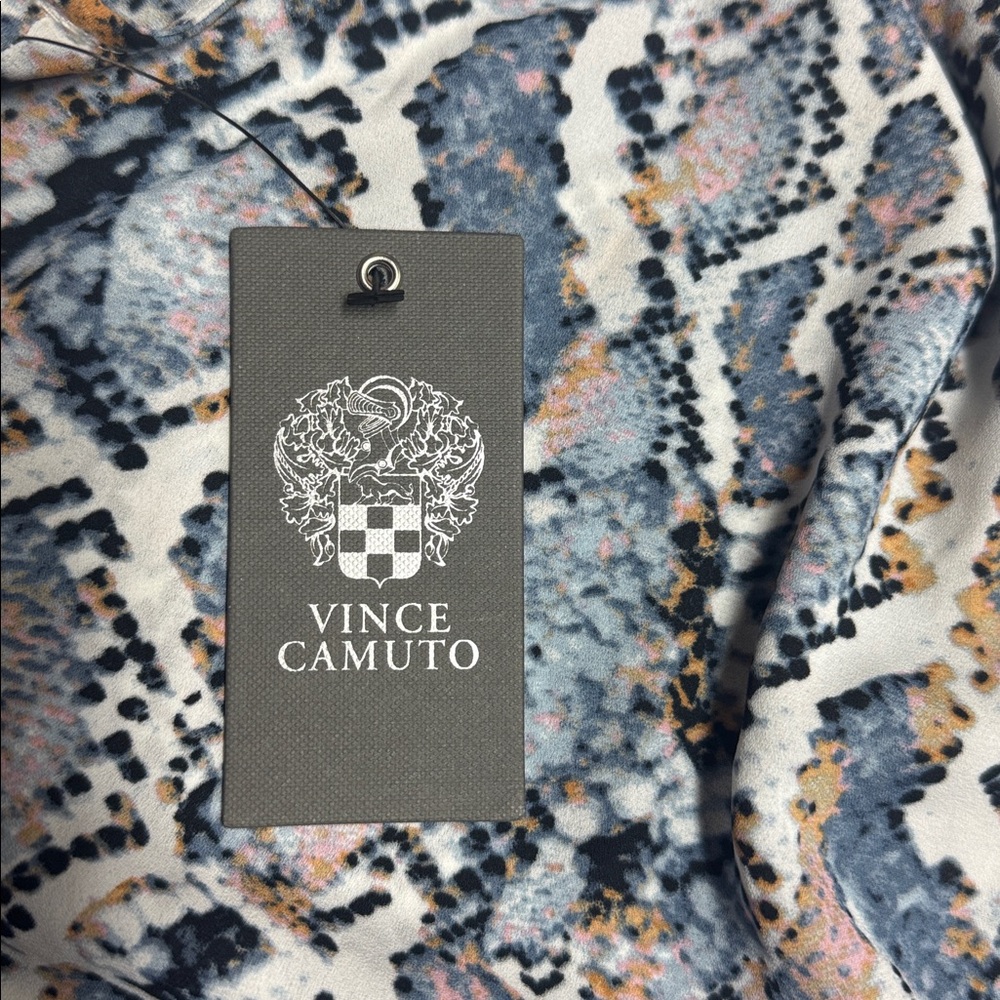 Vince Camuto Snake Print Ruffled Top Womens Size XS NWT - Picture 5 of 10